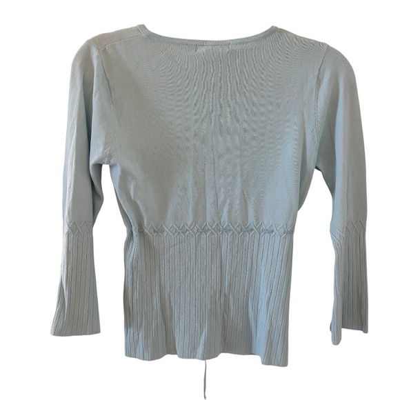 Vintage Y2K "Awesome" Button Front Knit Cardigan Top Blue Size M - Picture 6 of 10